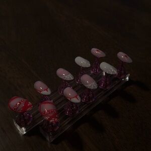 Pink and White Nail Art Set
